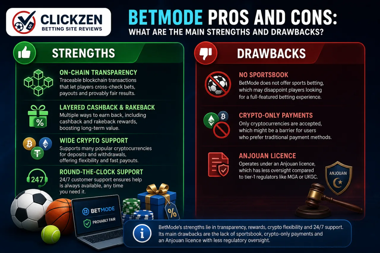 BetMode Pros and Cons What Are the Main Strengths and Drawbacks