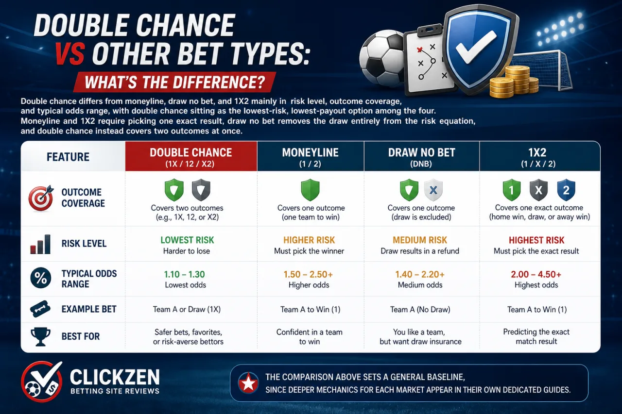 Double Chance vs Other Bet Types: What's the Difference Double Chance vs Other Bet Types: What's the Difference