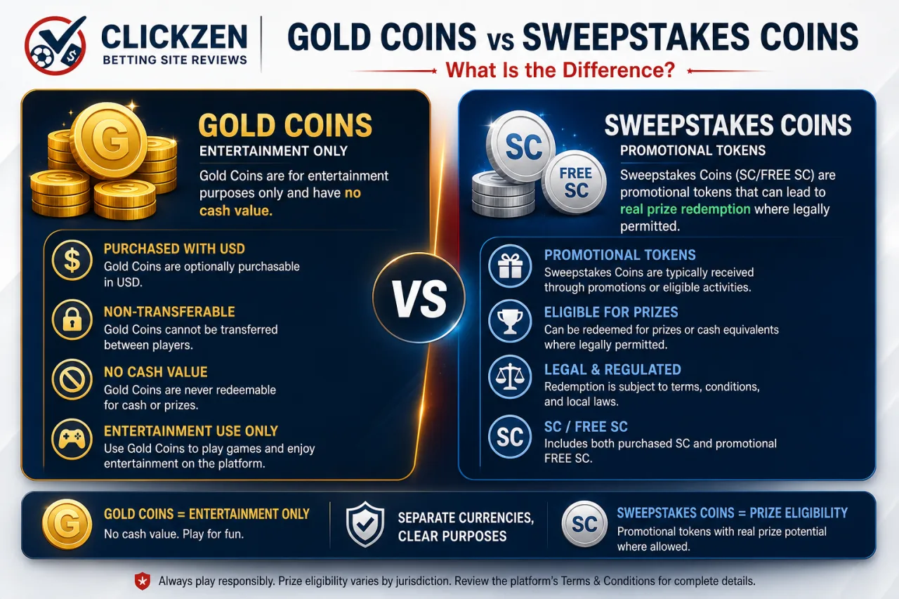 Gold Coins vs Sweepstakes Coins: What Is the Difference