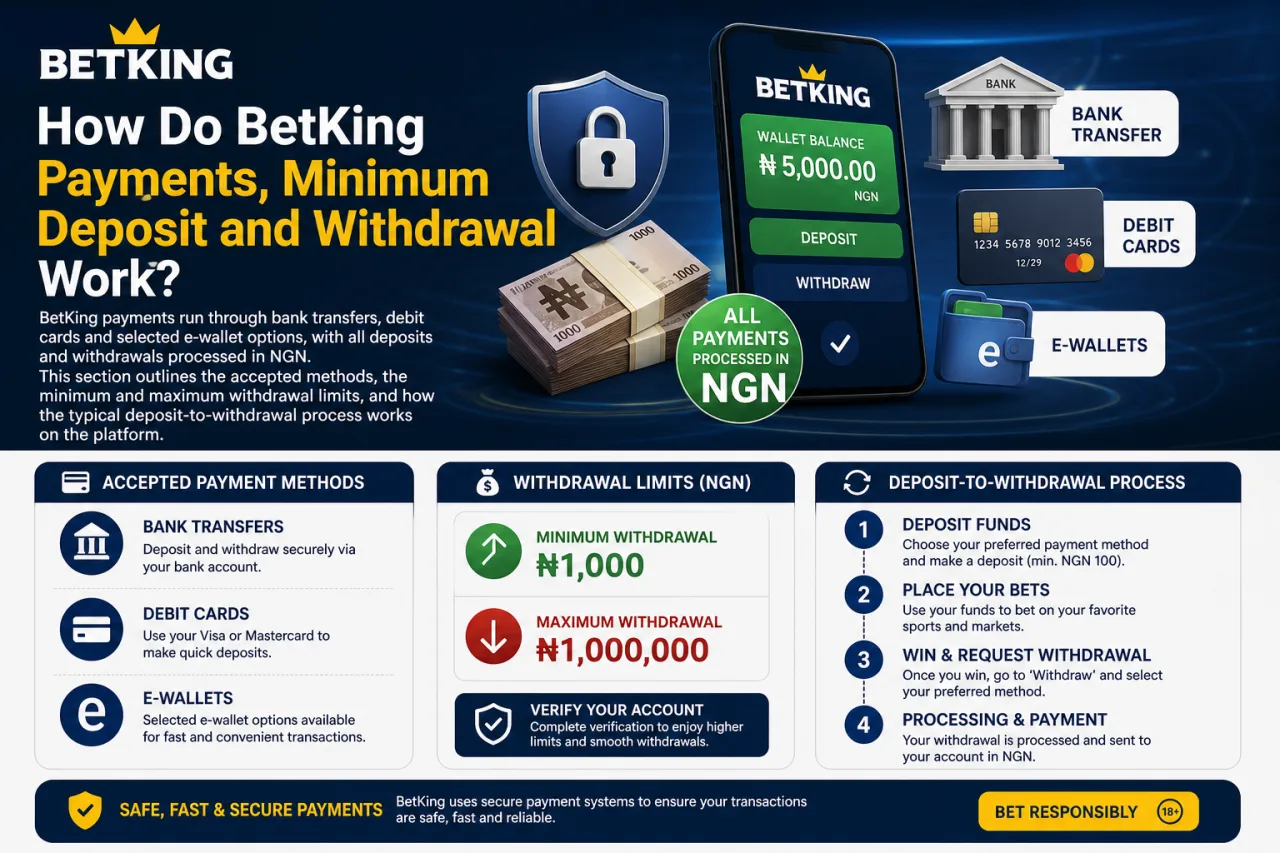 How BetKing deposits and withdrawals work
