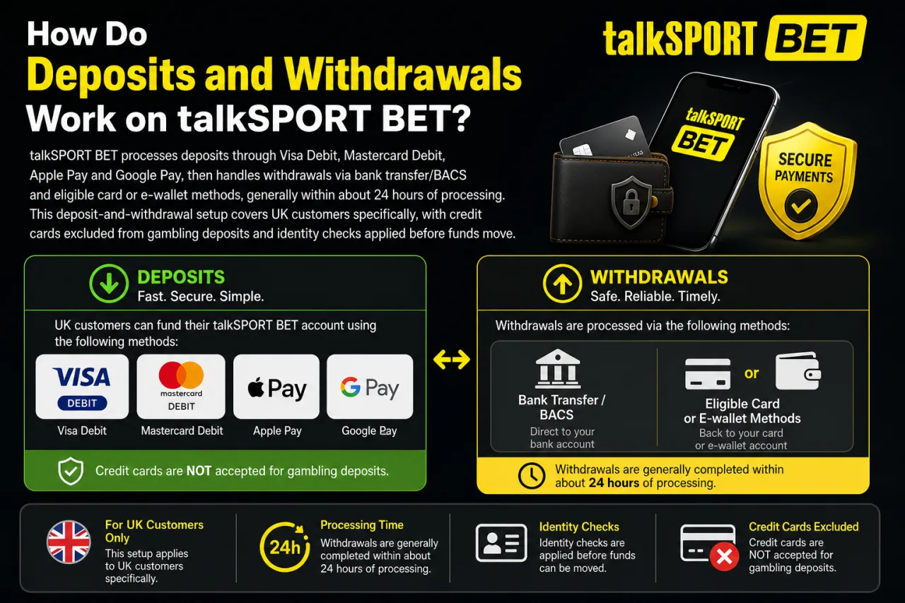 How Do Deposits and Withdrawals Work on talkSPORT BET