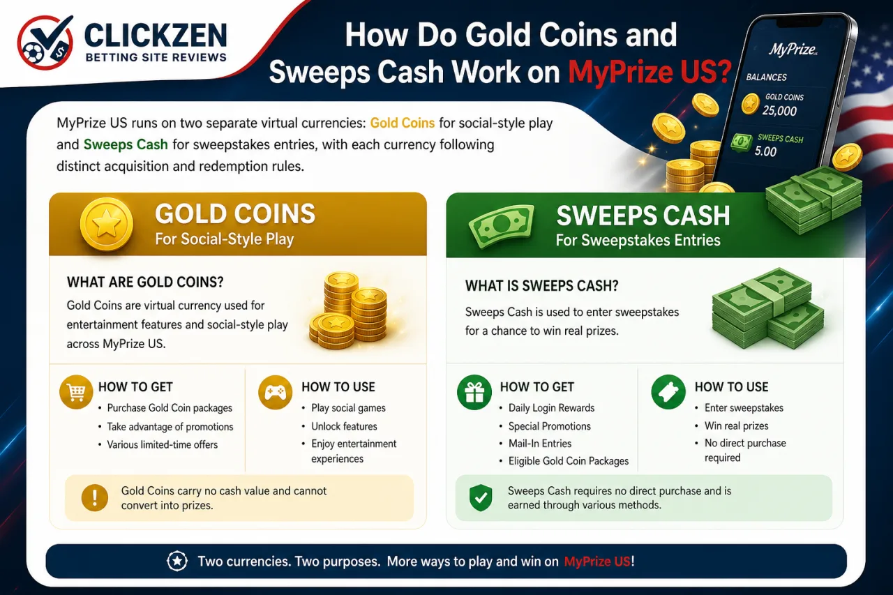 How Do Gold Coins and Sweeps Cash Work on MyPrize US