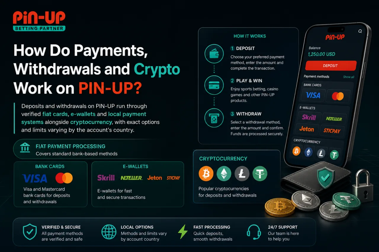 How Do Payments, Withdrawals and Crypto Work on PIN-UP