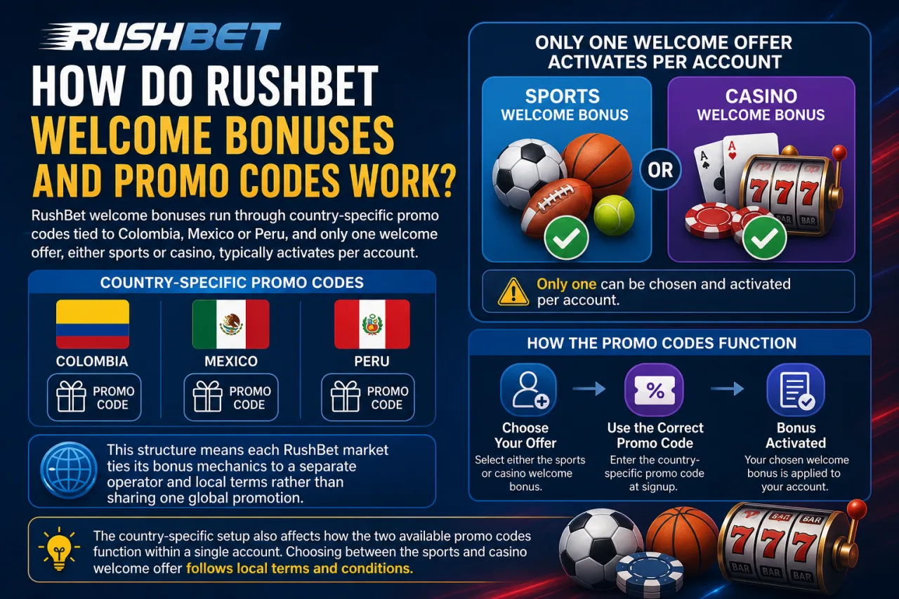 How Do RushBet Welcome Bonuses and Promo Codes Work
