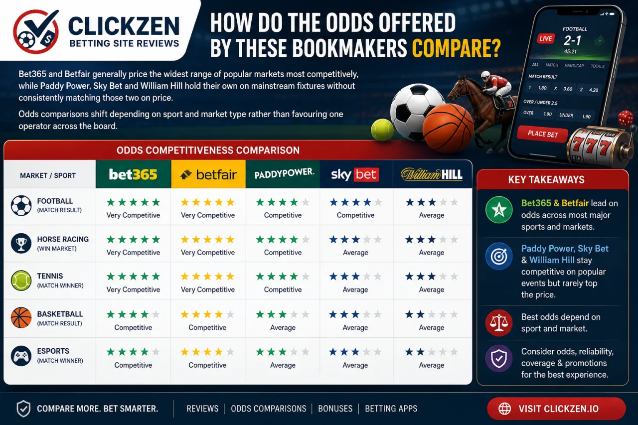 How Do the Odds Offered by These Bookmakers Compare