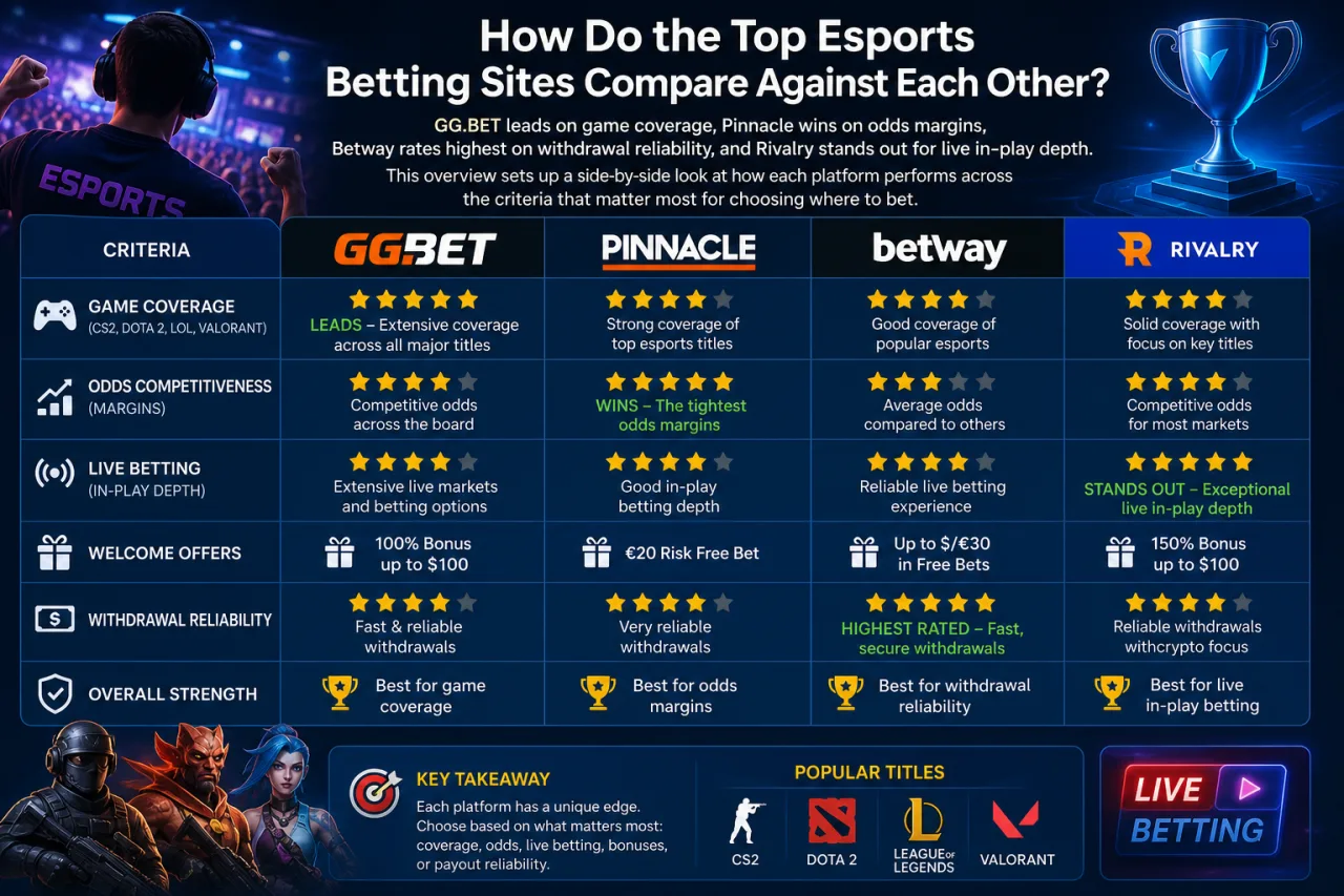 How Do the Top Esports Betting Sites Compare Against Each Other
