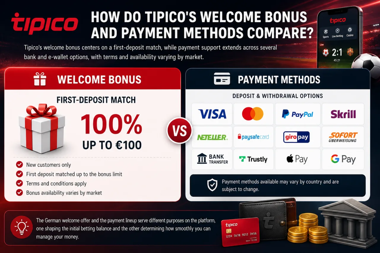 How Do Tipico's Welcome Bonus and Payment Methods Compare
