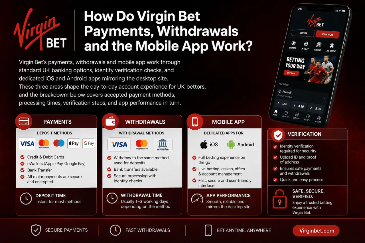 How Do Virgin Bet Payments Withdrawals and the Mobile App Work