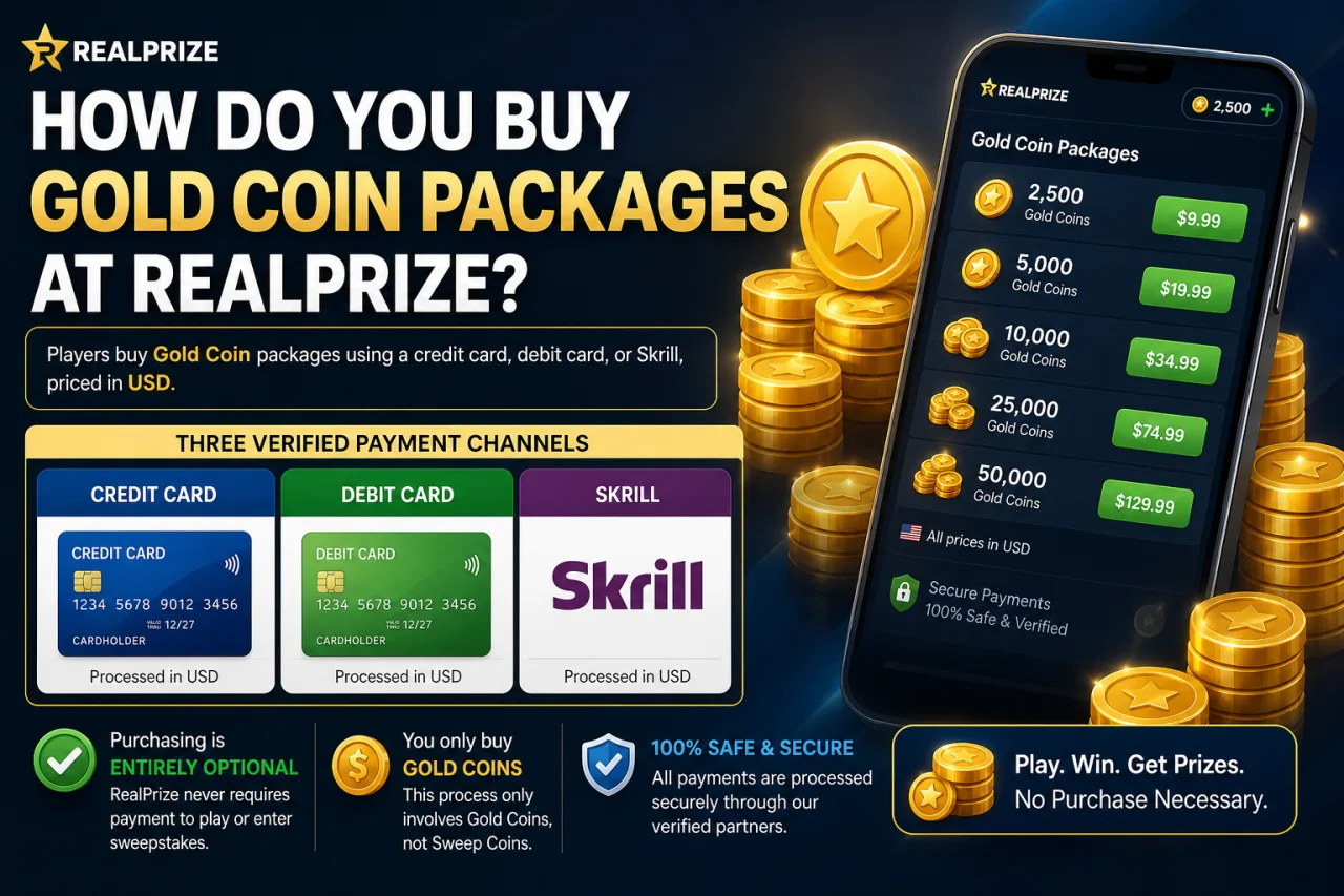 How Do You Buy Gold Coin Packages at RealPrize