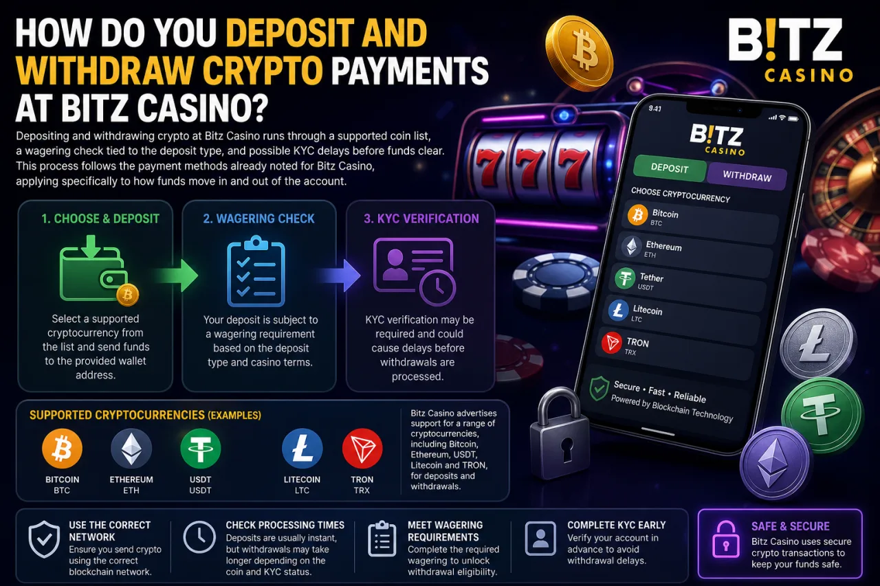 How Do You Deposit and Withdraw Crypto Payments at Bitz Casino