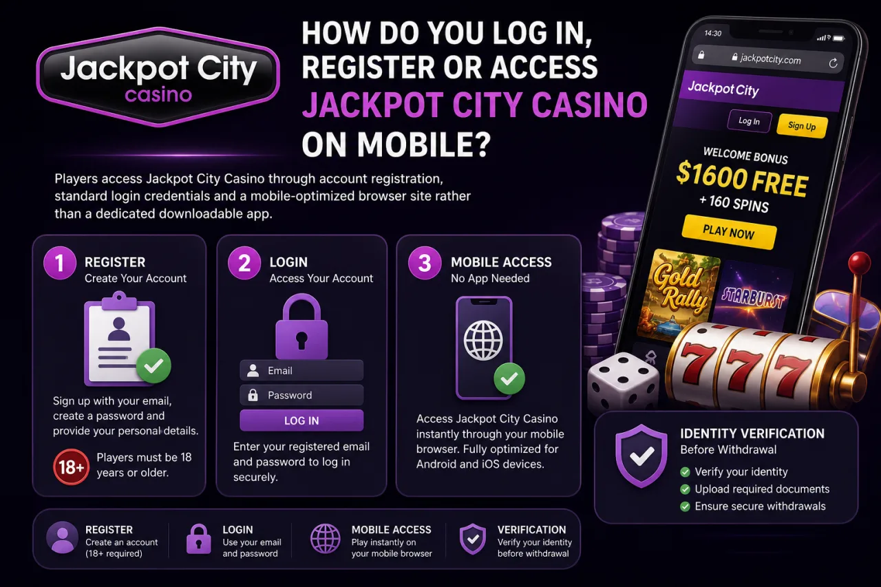How Do You Log In, Register or Access Jackpot City Casino on Mobile