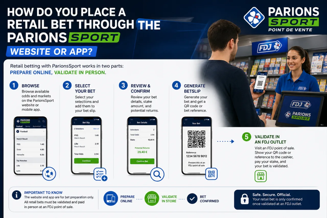 How Do You Place a Retail Bet Through the ParionsSport Website or App