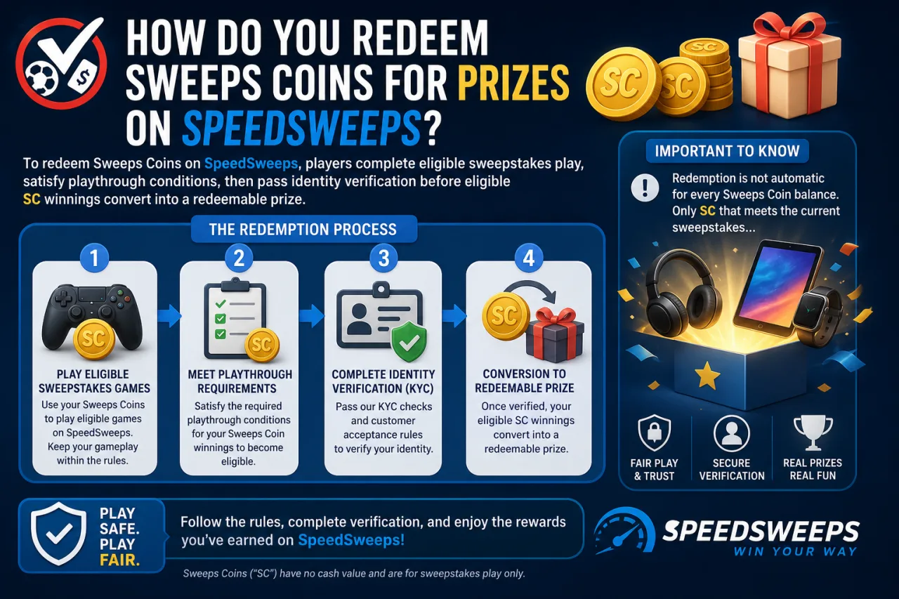 How Do You Redeem Sweeps Coins for Prizes on SpeedSweeps