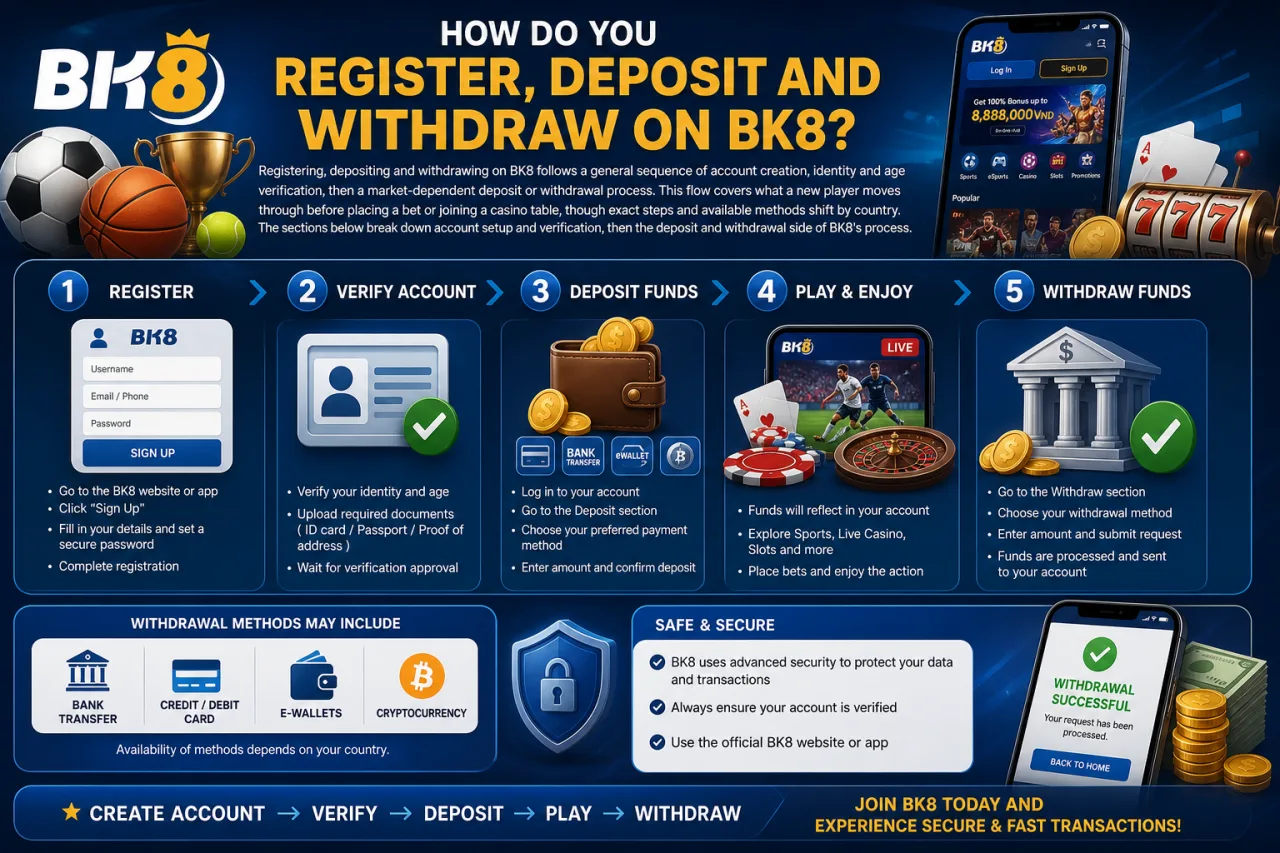 How Do You Register, Deposit and Withdraw on BK8