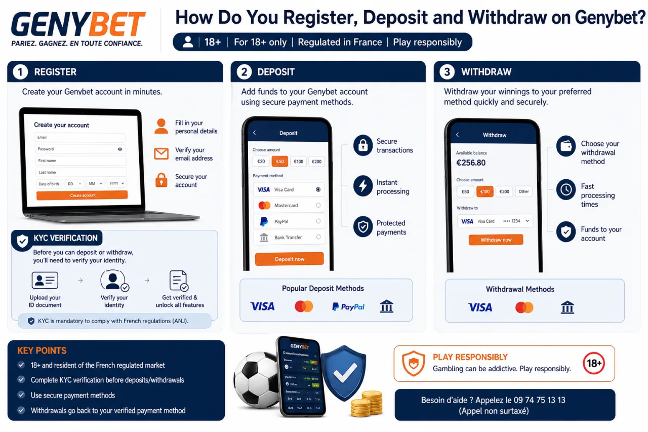 How Do You Register, Deposit and Withdraw on Genybet
