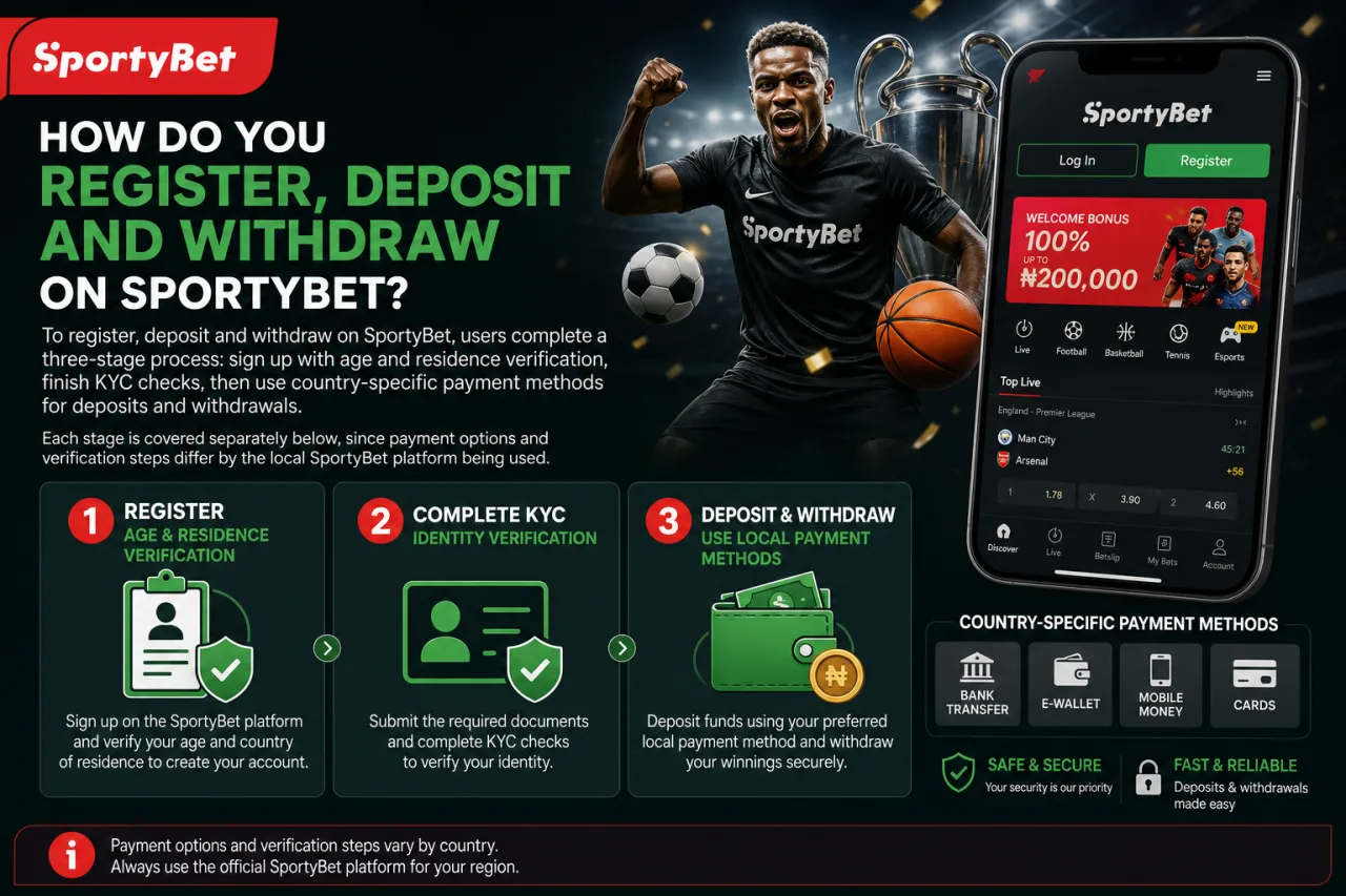 How Do You Register, Deposit and Withdraw on SportyBet