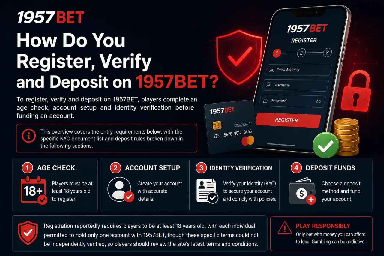 How Do You Register, Verify and Deposit on 1957BET
