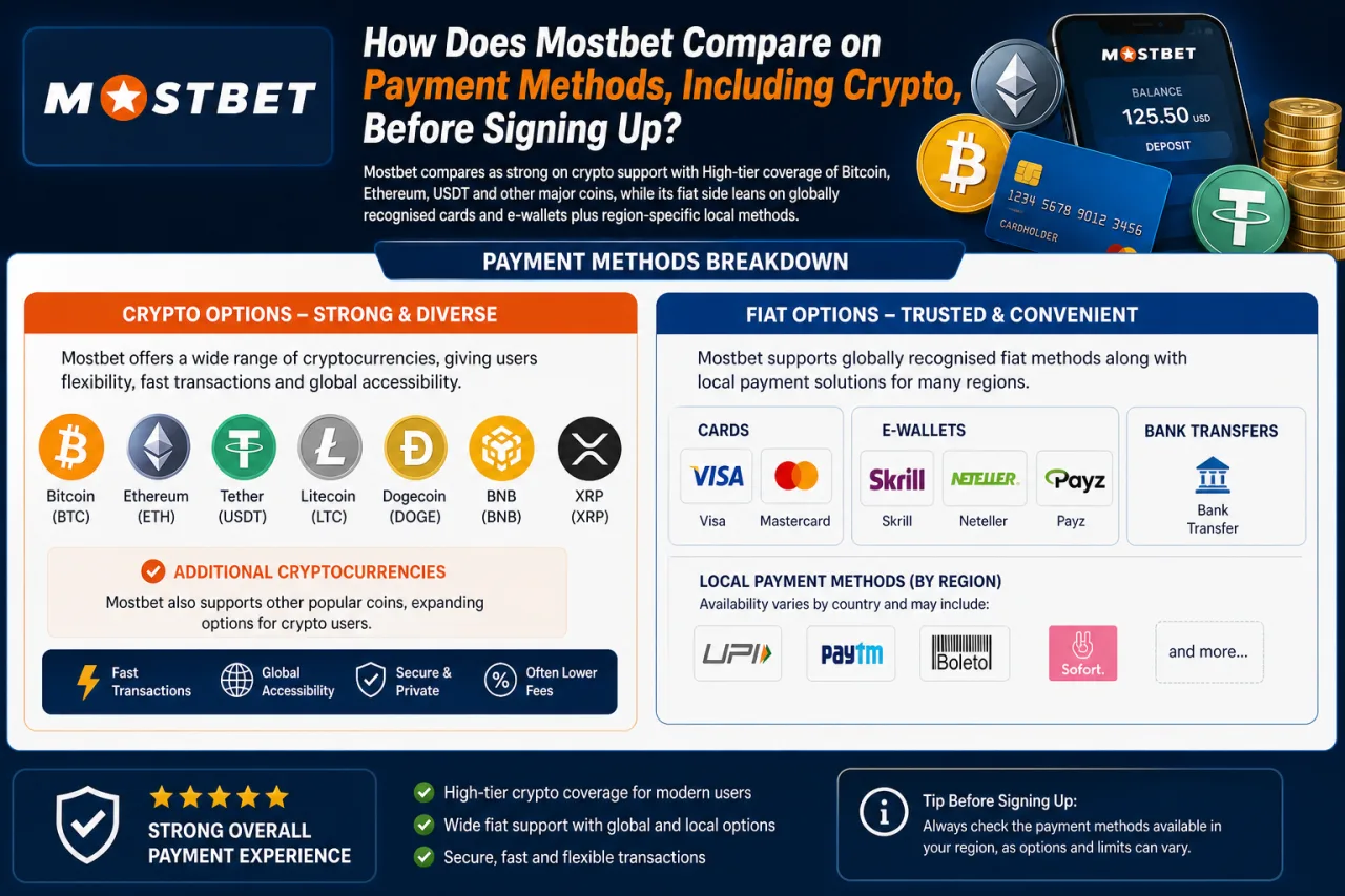 How Does Mostbet Compare on Payment Methods, Including Crypto, Before Signing Up