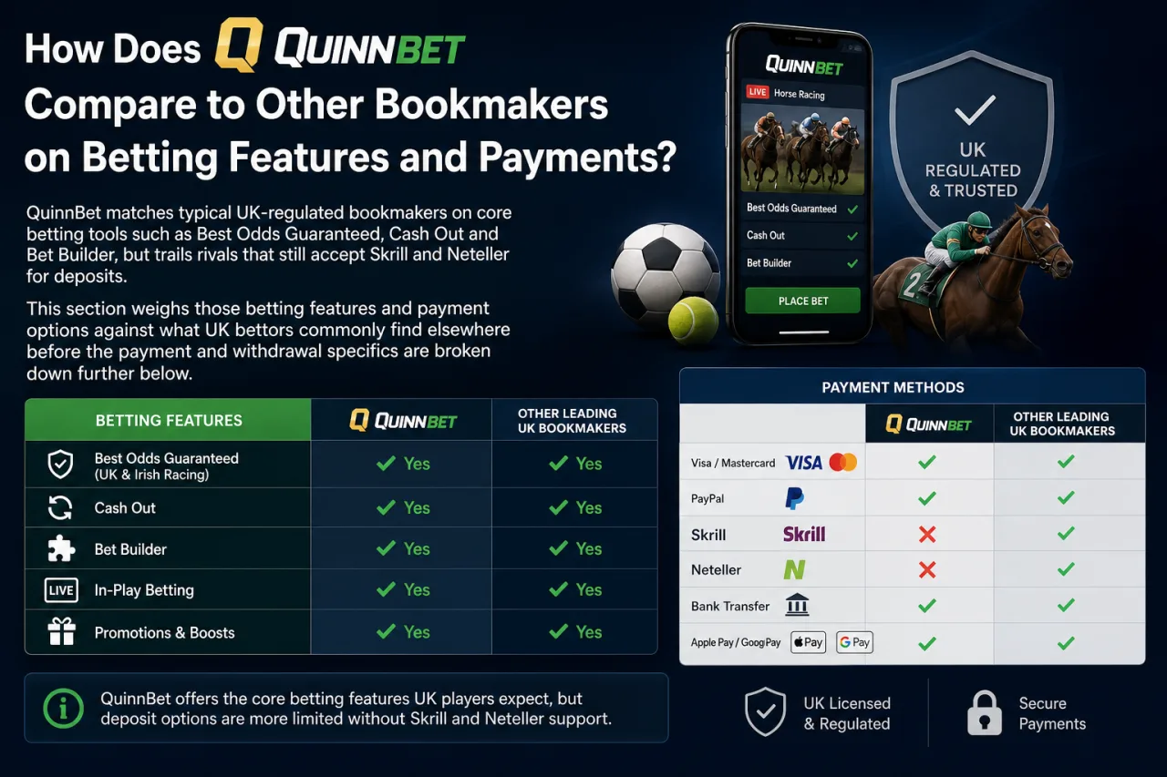 How Does QuinnBet Compare to Other Bookmakers on Betting Features and Payments