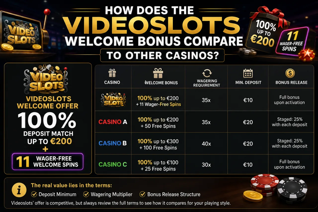 How Does the Videoslots Welcome Bonus Compare to Other Casinos