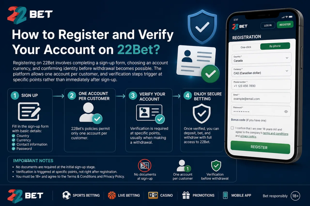How to Register and Verify Your Account on 22Bet