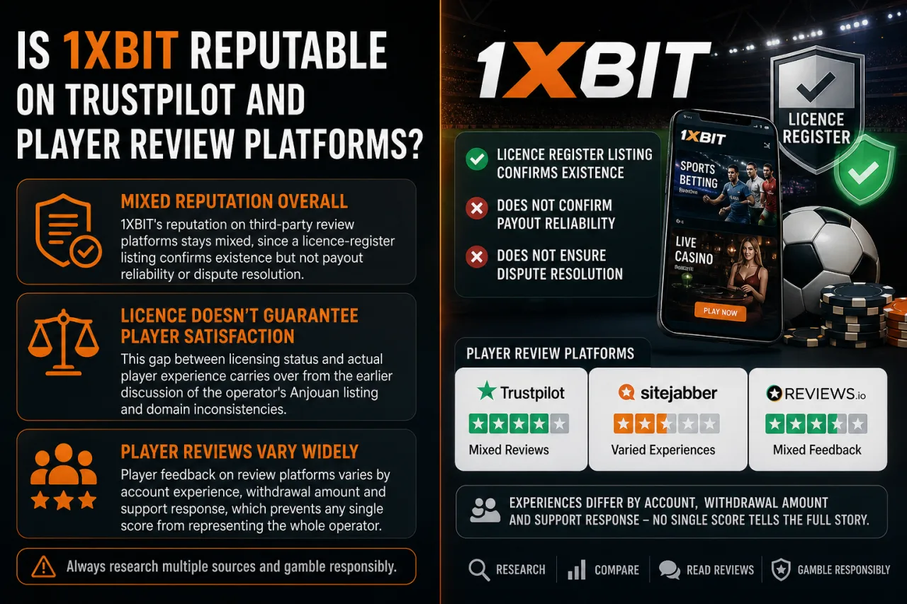 Is 1XBIT Reputable on Trustpilot and Player Review Platforms
