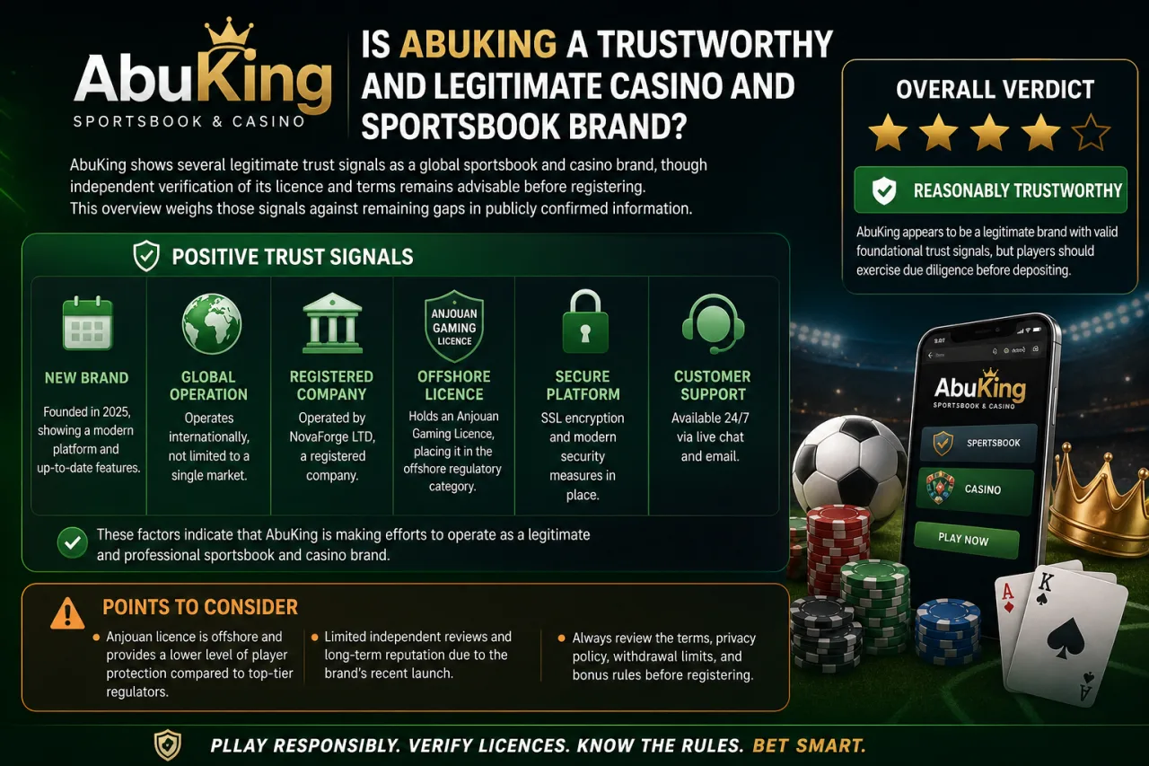 Is AbuKing a Trustworthy and Legitimate Casino and Sportsbook Brand