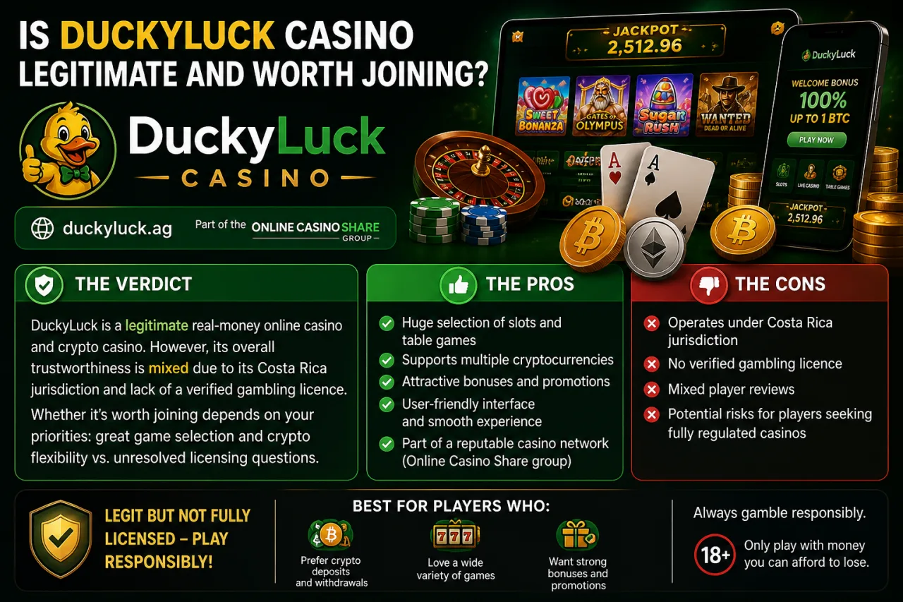 Is DuckyLuck Casino Legitimate and Worth Joining