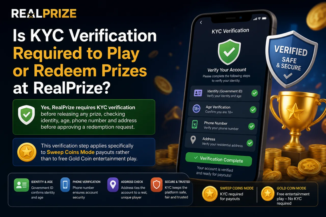 Is KYC Verification Required to Play or Redeem Prizes at RealPrize