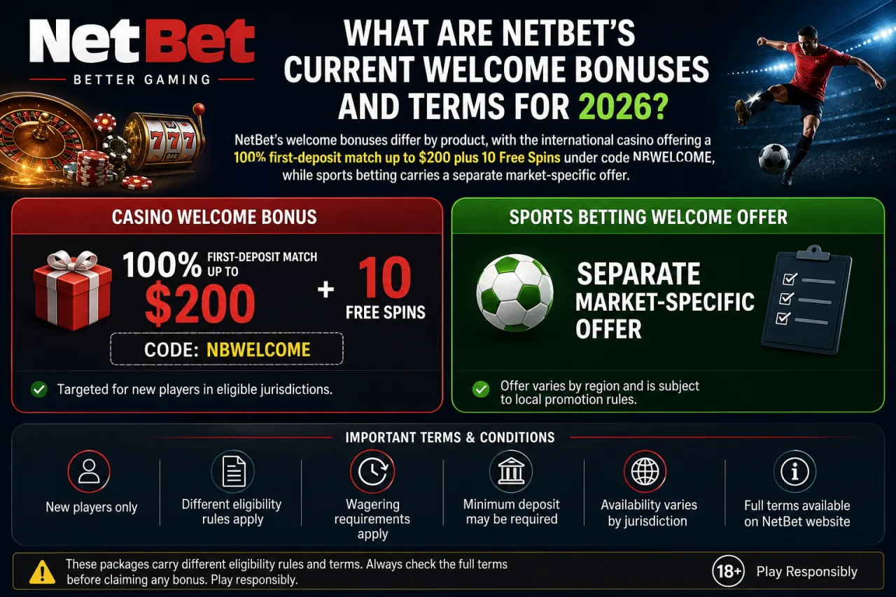 What Are NetBet's Current Welcome Bonuses and Terms for 2026