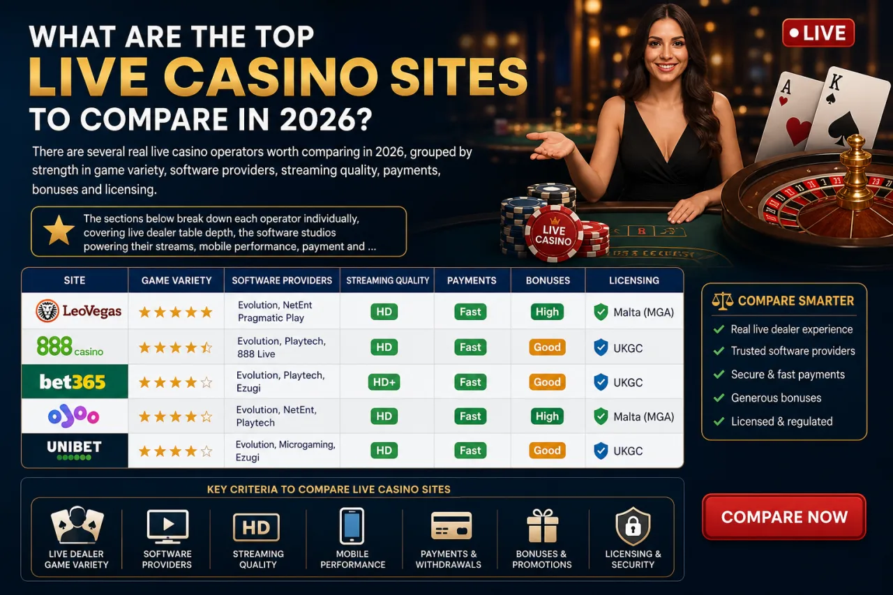 What Are the Top Live Casino Sites to Compare in 2026