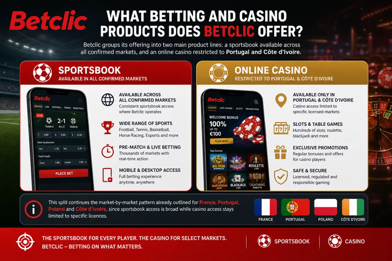 What Betting and Casino Products Does Betclic Offer