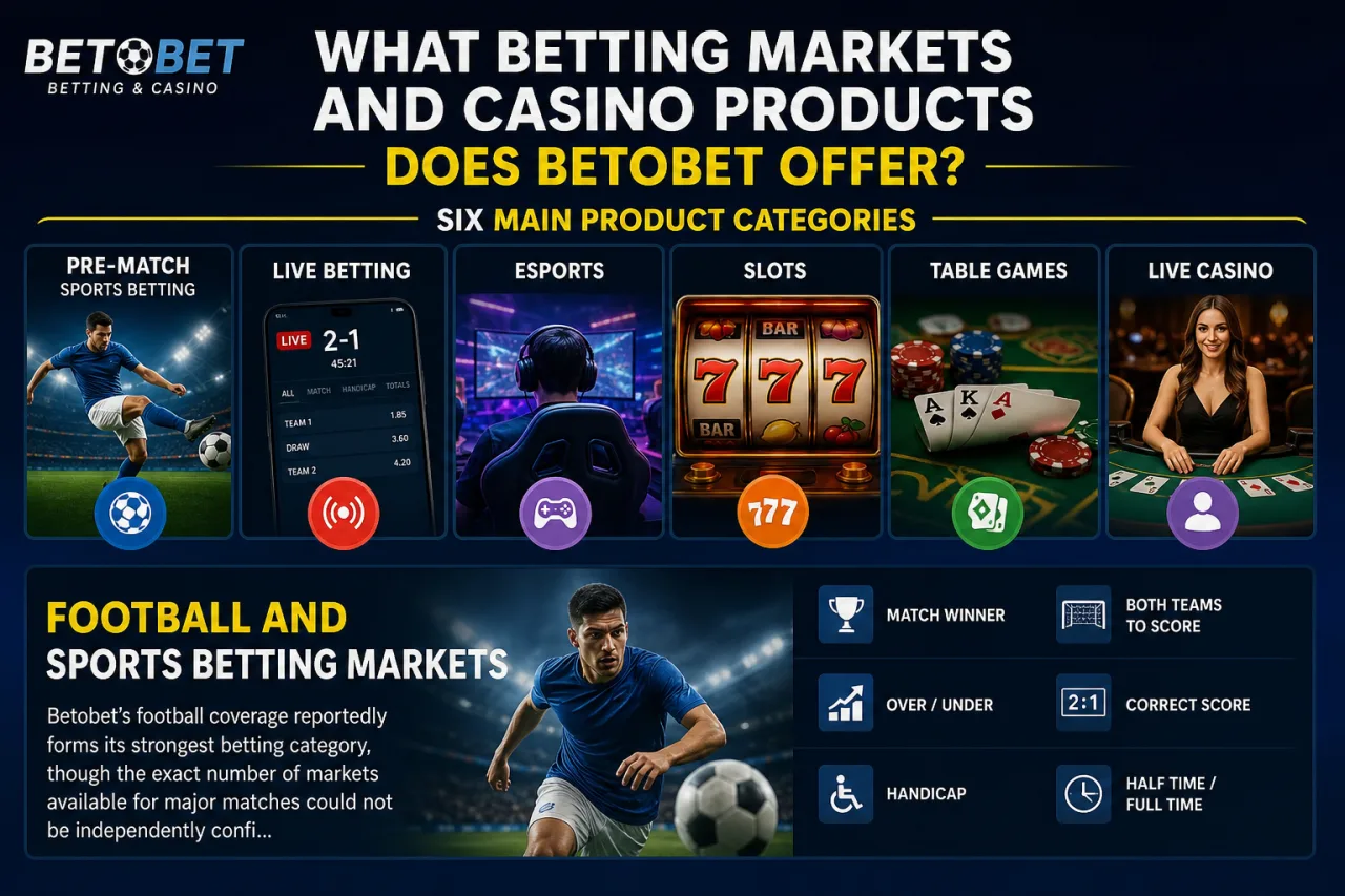 What Betting Markets and Casino Products Does Betobet Offer