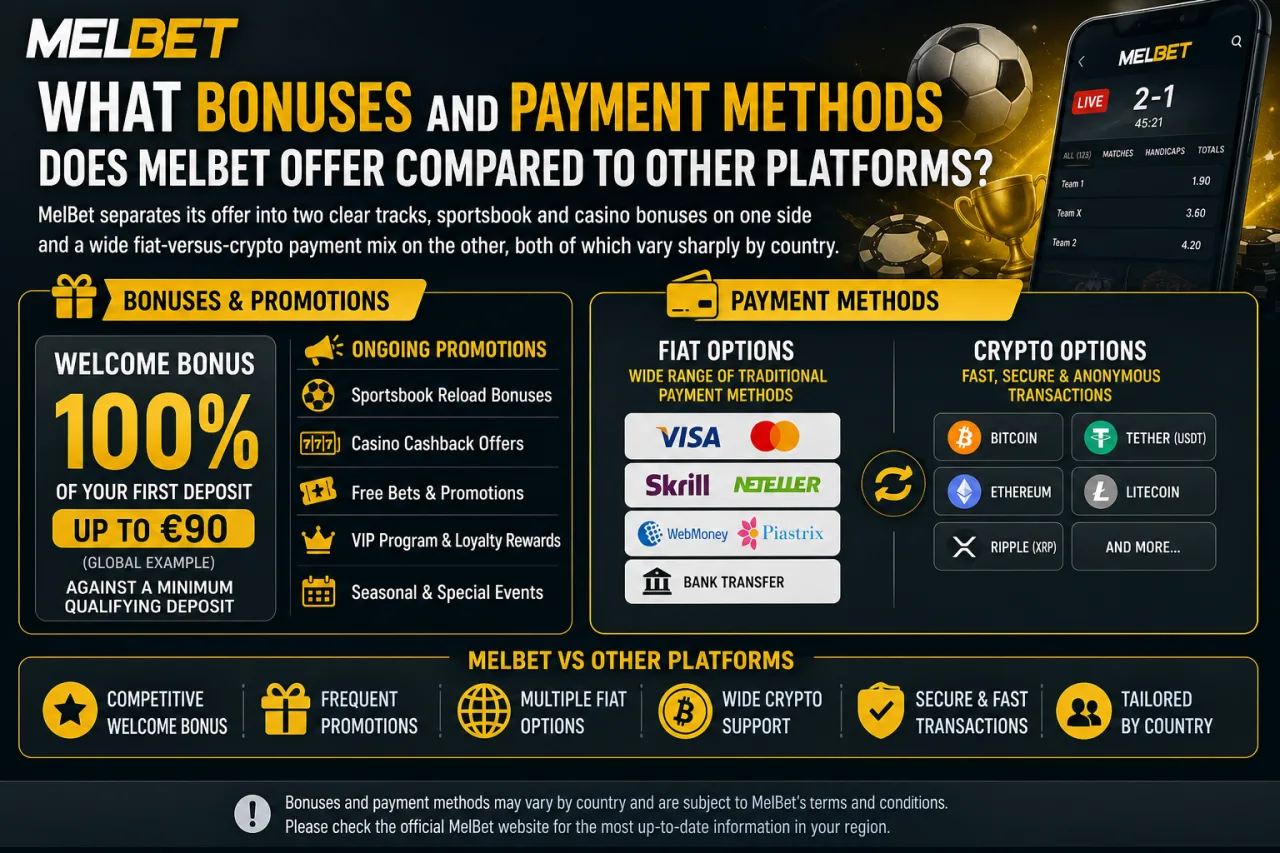 What Bonuses and Payment Methods Does MelBet Offer