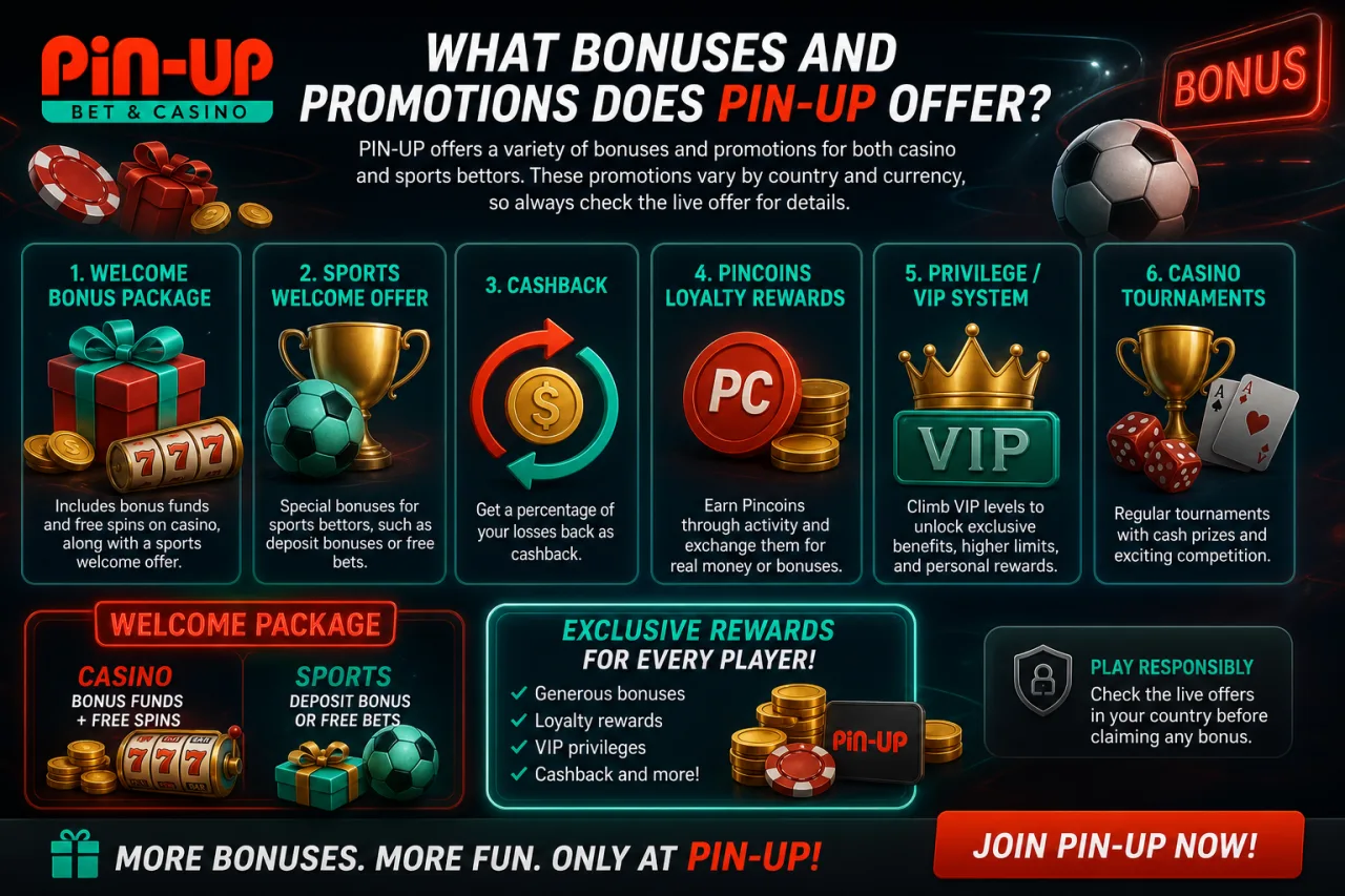What Bonuses and Promotions Does PIN-UP Offer