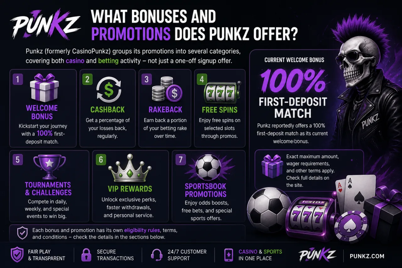 What Bonuses and Promotions Does Punkz Offer