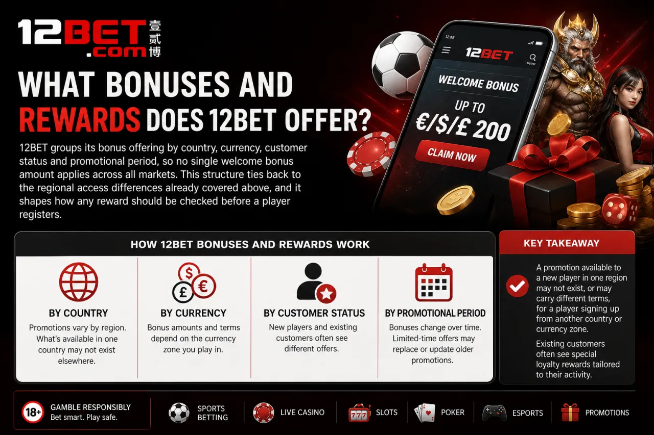 How Do 12BET Bonuses and Rewards Vary by Region