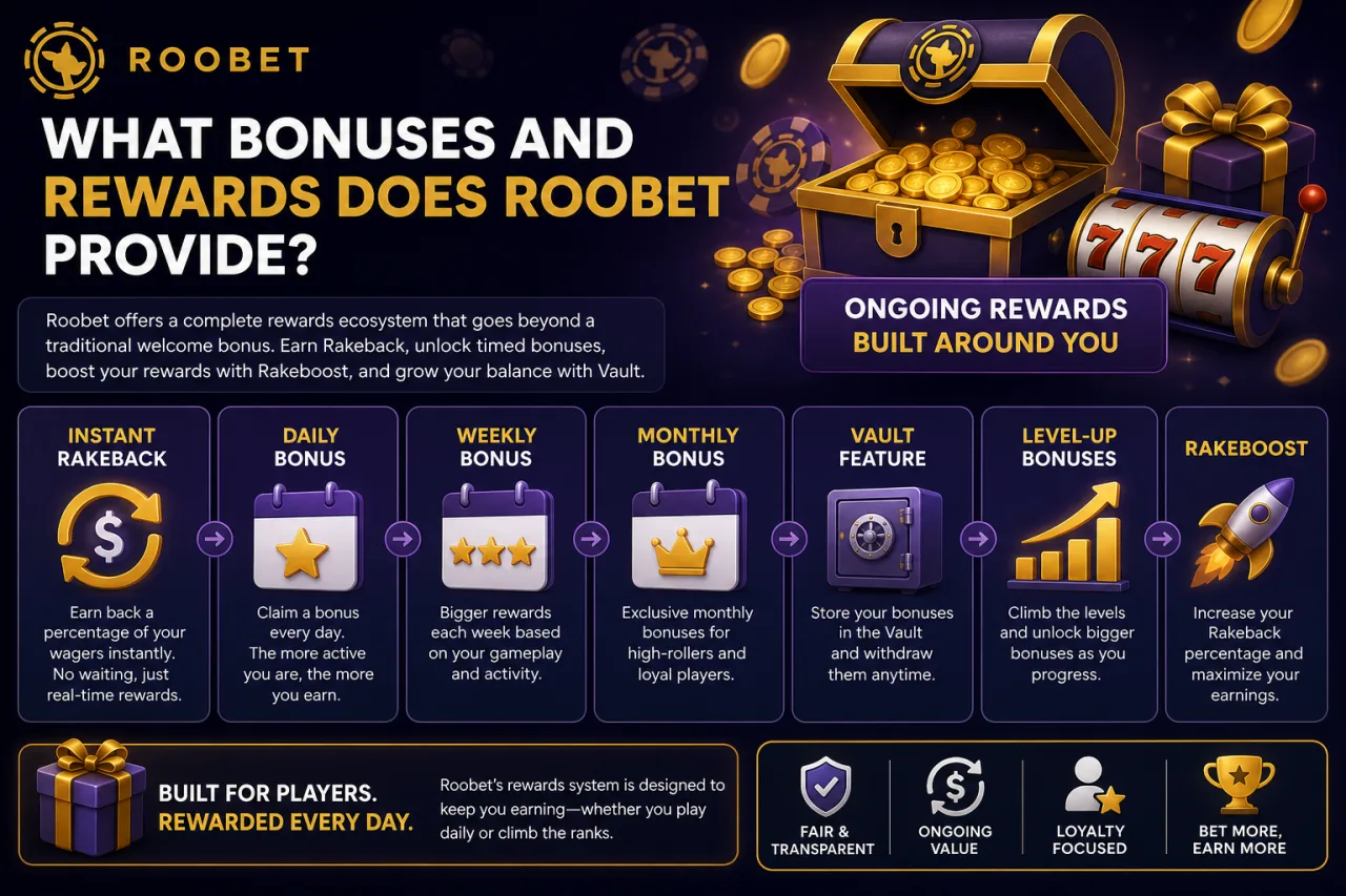 What Bonuses and Rewards Does Roobet Provide What Bonuses and Rewards Does Roobet Provide