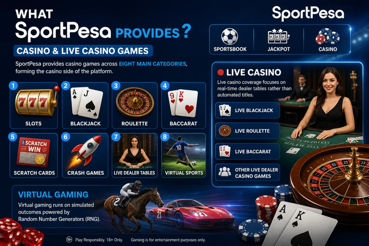 What Casino and Live Casino Games Does SportPesa Provide