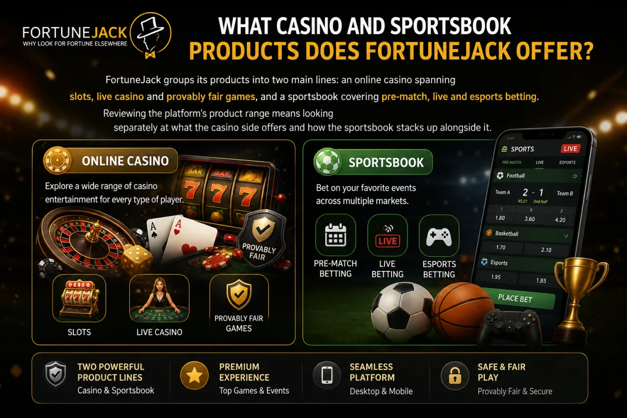 What Casino and Sportsbook Products Does FortuneJack Offer What Casino and Sportsbook Products Does FortuneJack Offer