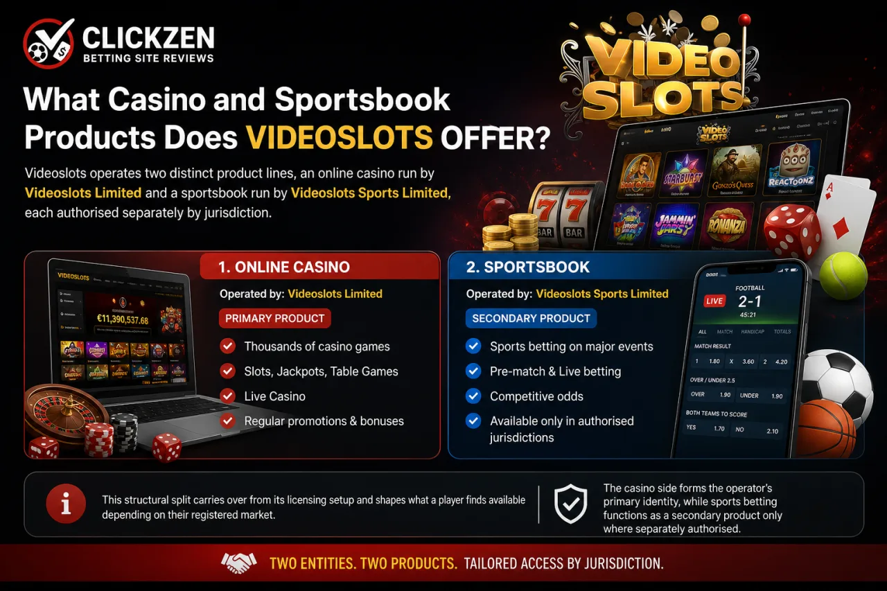 What Casino and Sportsbook Products Does Videoslots Offer