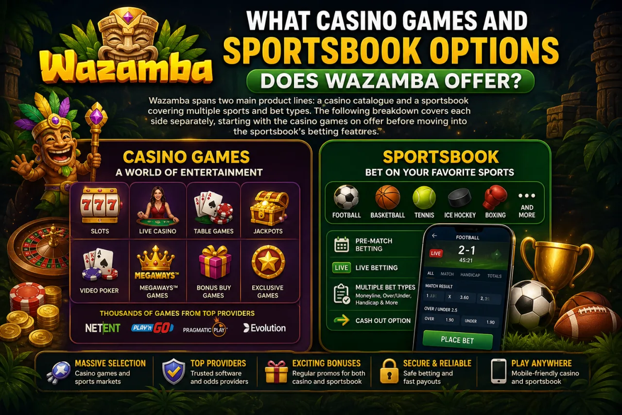 What Casino Games and Sportsbook Options Does Wazamba Offer
