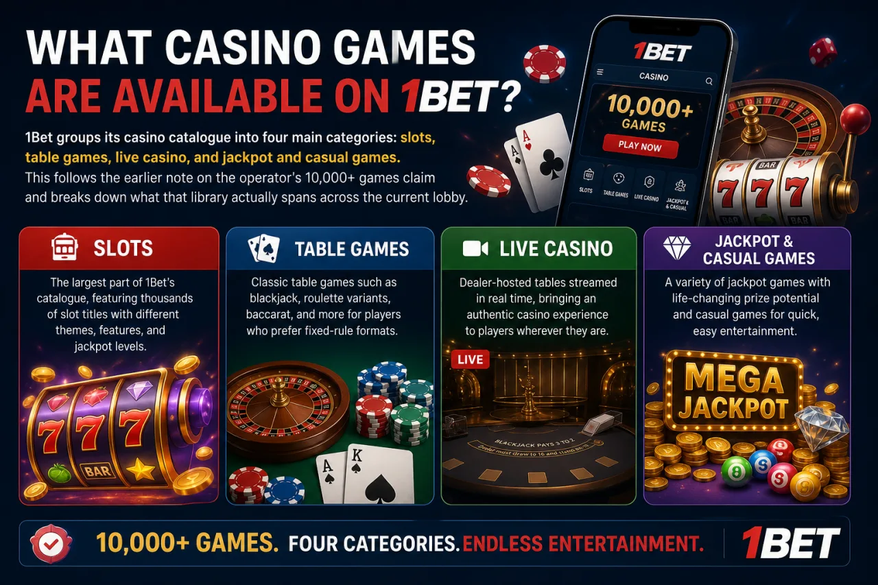 What Casino Games Are Available on 1Bet