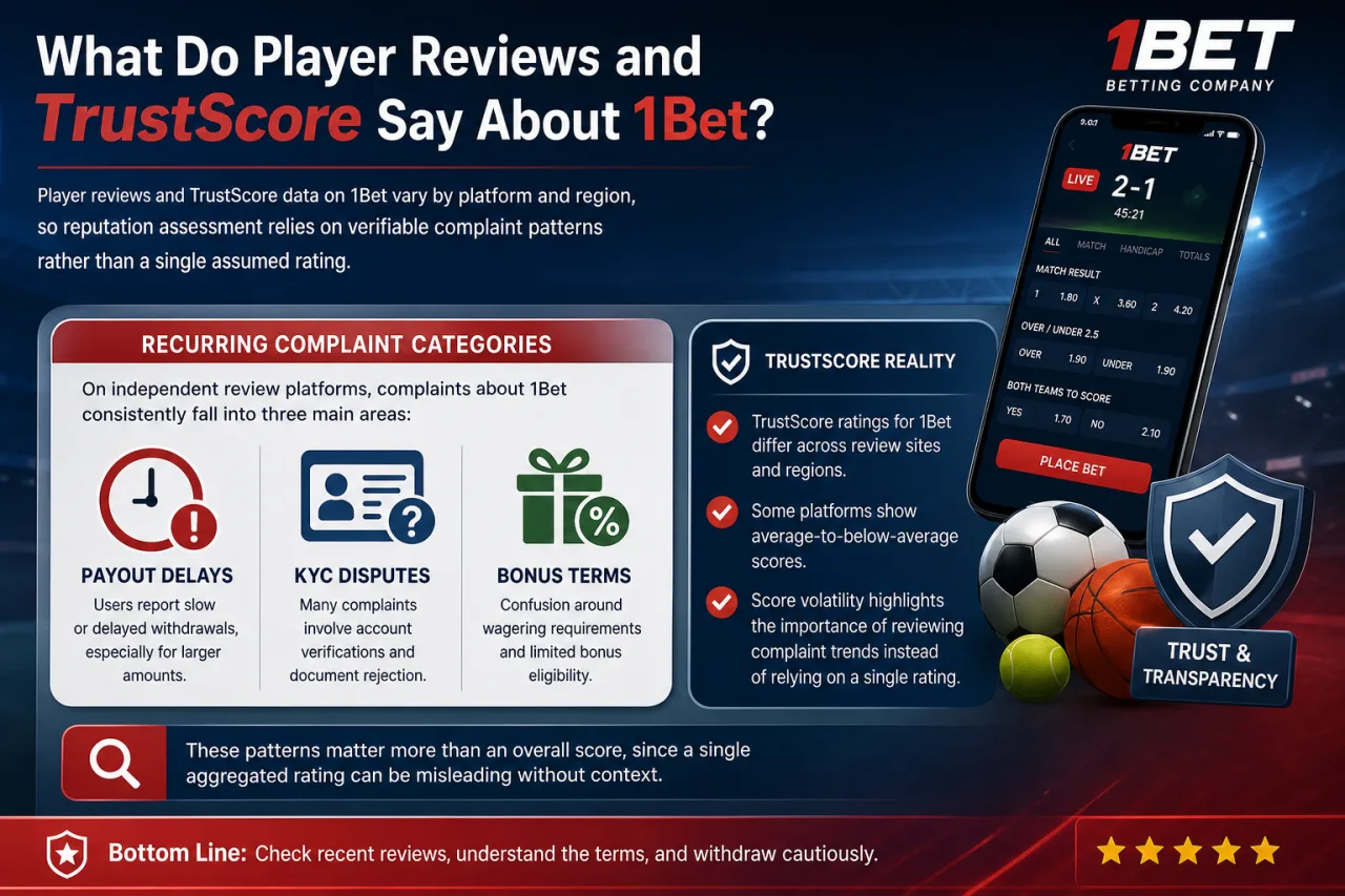 What Do Player Reviews and TrustScore Say About 1Bet