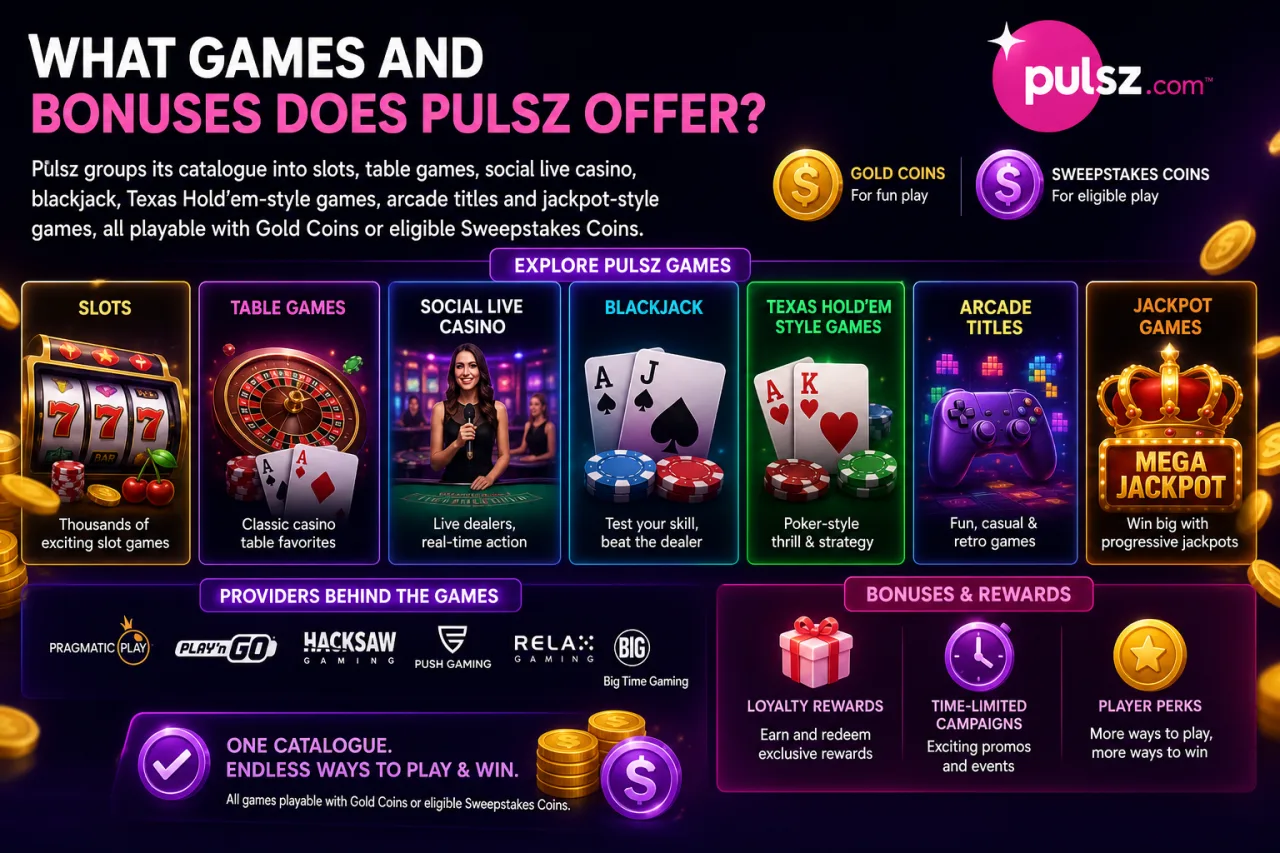 What Games and Bonuses Does Pulsz Offer