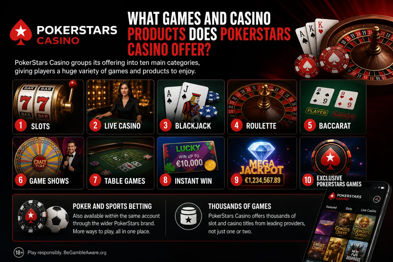 What Games and Casino Products Does PokerStars Casino Offer