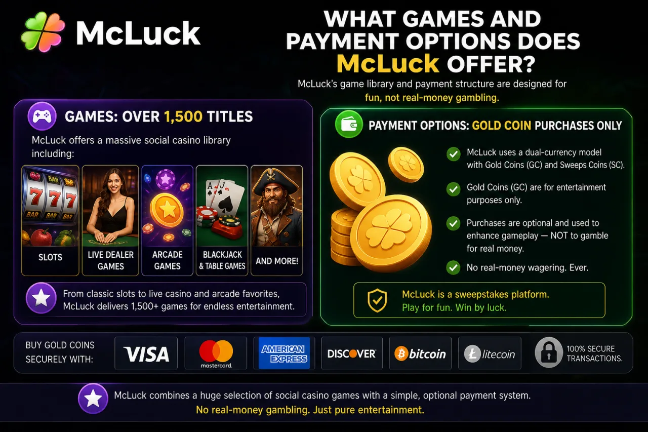 What Games and Payment Options Does McLuck Offer