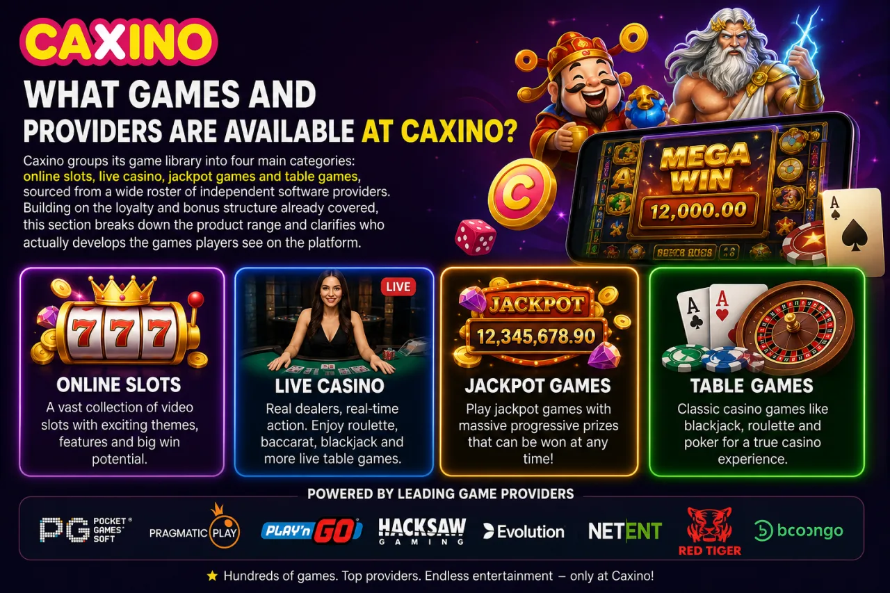 What Games and Providers Are Available at Caxino