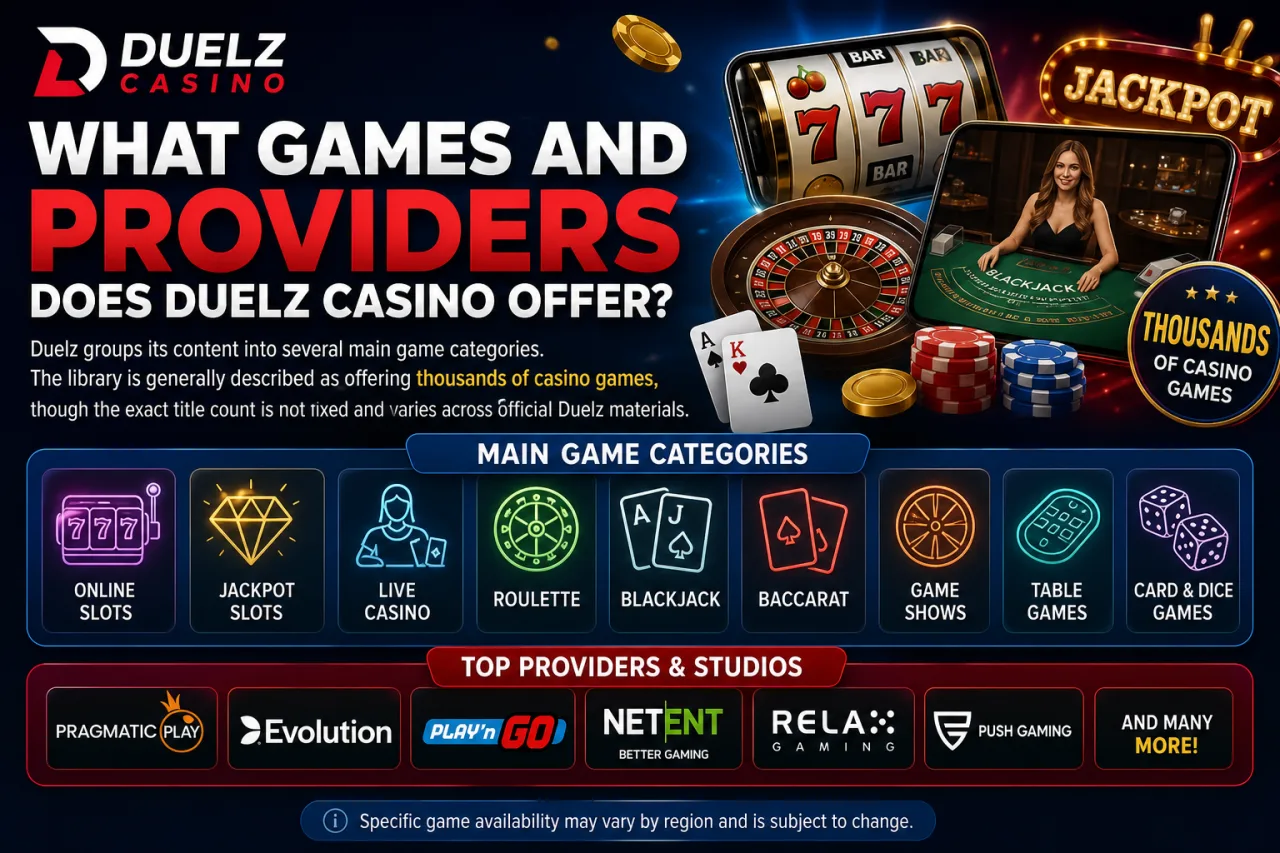 What Games and Providers Does Duelz Casino Offer