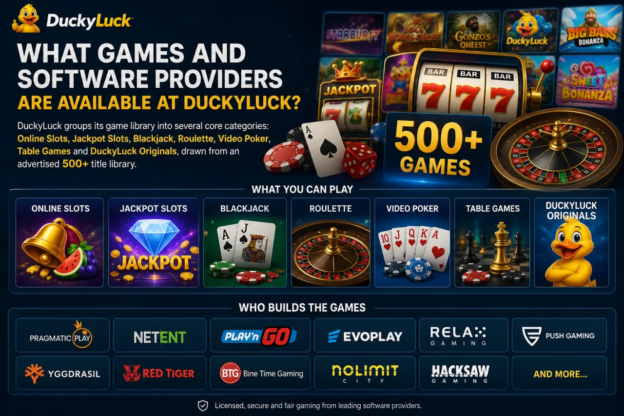 What Games and Software Providers Are Available at DuckyLuck